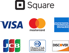 VISA・Mastercard・American Express・JCB・Diners Club・Discover